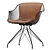 Sleek Wire Dining Chair 3D model small image 2