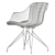 Sleek Wire Dining Chair 3D model small image 4
