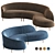 Elegant Serpentine Sectional Sofa 3D model small image 2