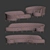 Elegant Serpentine Sectional Sofa 3D model small image 5