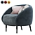 Sleek Black Armchair: Bump Your Comfort! 3D model small image 1