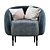 Sleek Black Armchair: Bump Your Comfort! 3D model small image 2