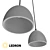 Sleek Concrete Dome Light 3D model small image 1