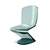 Sleek Lucite Zig-Zag Chair 3D model small image 1