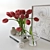 Elegant Red Tulip Decor Set 3D model small image 3