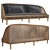 Sleek Wood and Fabric Sofa 3D model small image 2