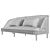 Sleek Wood and Fabric Sofa 3D model small image 4