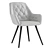 Elegant Gray Velvet Chair 3D model small image 4