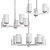 Sleek Dart Chandelier 3D model small image 2