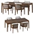 Elegant RH Greystone Dining Set 3D model small image 1