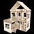 Mini Plywood Dollhouse Kit 3D model small image 1