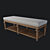 Cozy Gray Cushioned Bed Bench 3D model small image 1