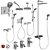 HANSGROHE Ecostat Raindance Novus Loop: Adjustable Shower Set with Watering Can 3D model small image 2