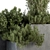 Concrete Box Outdoor Tree Set 3D model small image 2