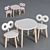 Ooh-Noo Kids Table & Chair Set 3D model small image 1