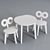 Ooh-Noo Kids Table & Chair Set 3D model small image 2