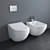 White Bidet and Toilet Set | 3DS Max 2015 Model 3D model small image 1