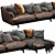 Sleek Leather Chaise Lounge: Poliform Tribeca 3D model small image 3