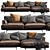 Sleek Leather Chaise Lounge: Poliform Tribeca 3D model small image 4