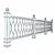 Elegant Wrought Iron Fence Set 3D model small image 9