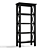 Sleek Black Pine Bookcase 3D model small image 2