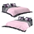Premium Linen Bed Set 3D model small image 1