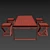 Elegant Loft Dining Set 3D model small image 3