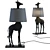 Sleek Giraffe Black Table Lamp 3D model small image 1