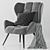 Elegant Gray Armchair: Halmar Tyrion 3D model small image 1