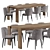LEKK Oak Dining Set: LUM Chair & Classic Table 3D model small image 1
