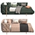 Modern Bed with Two Color Options 3D model small image 1