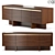 Elegant Walnut 4 Door Console 3D model small image 1