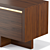 Elegant Walnut 4 Door Console 3D model small image 2