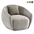 Modern Wendelbo Lobby Armchair 3D model small image 1