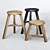Wooden Accent Stool: Versatile and Stylish 3D model small image 1