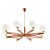 Danish Teak Glass Chandelier 3D model small image 1