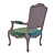 Elegant Velvet Armchair 3D model small image 5