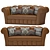 Luxurious Camel Leather Sofa 3D model small image 1