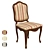 Elegant Carved Wood Chair 3D model small image 1