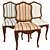 Elegant Carved Wood Chair 3D model small image 2