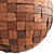 Natural Wood Wall Decor Material 3D model small image 2