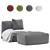 Outdoor Channeled Bean Bag Ottoman: Stylish Seating Solution 3D model small image 1