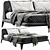 Luxurious Poliform Kelly Imbottito Bed 3D model small image 1