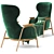 VUELTA Modern High Back Armchair 3D model small image 4