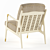Cozy Cream Armchair with Golden Legs 3D model small image 2