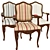 Elegant Carved Wood Chair 3D model small image 2