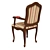 Elegant Carved Wood Chair 3D model small image 4