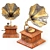 Vintage Gramophone Table Decor 3D model small image 1