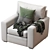 Elegant Pearce Square Armchair 3D model small image 2