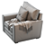 Elegant Pearce Square Armchair 3D model small image 5